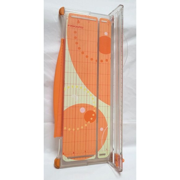 Vintage Fiskars Surecut Deluxe Plastic Paper Trimmer 12" Portable Craft Tool - Picture 2 of 10